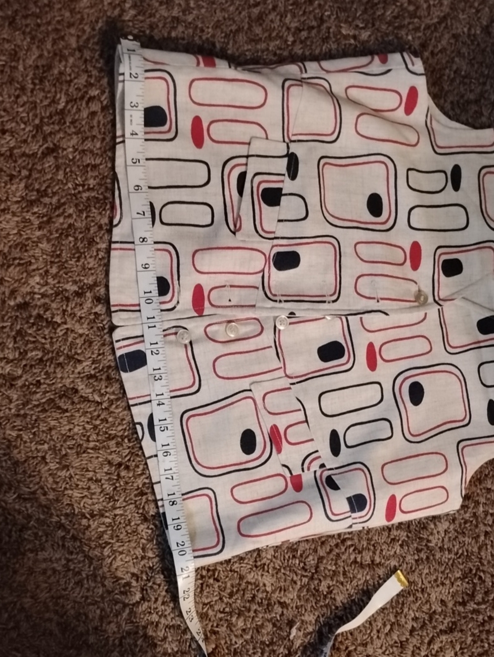 Vintage 1960s Atomic Mid-Century Modern Reversible Vest - TV Screen Print , Size - Picture 6 of 7